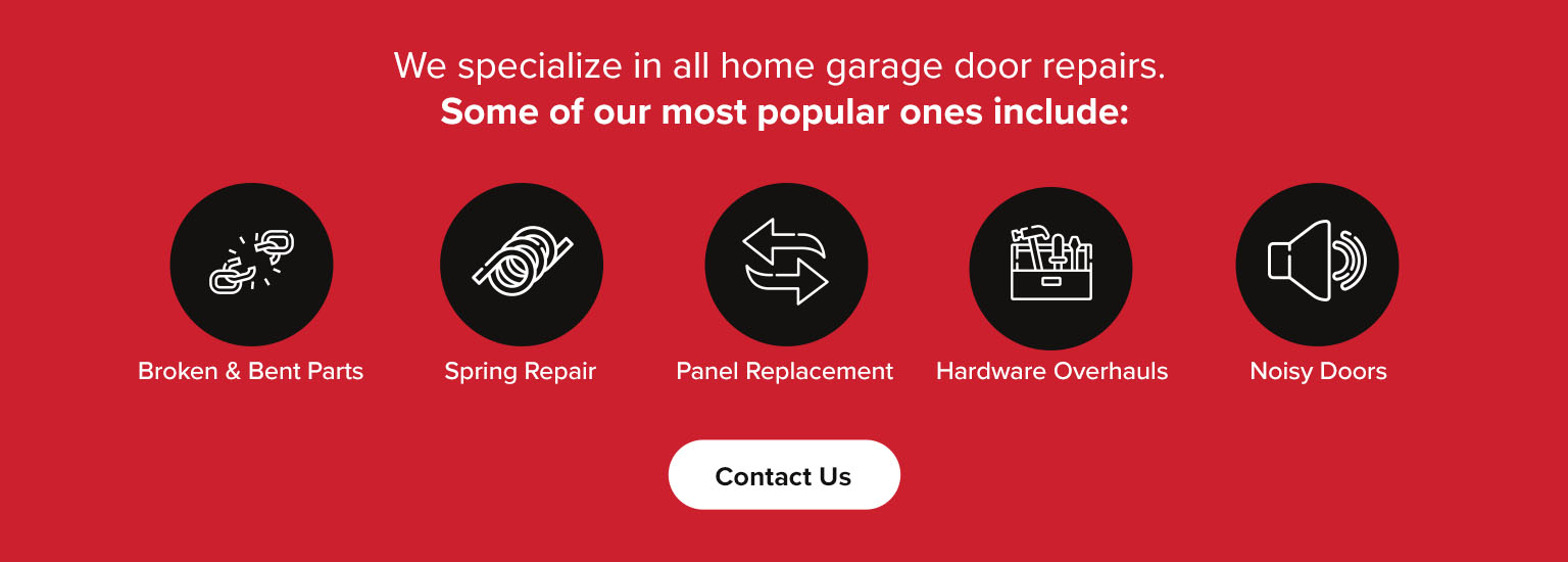 popular garage door repairs include spring repair and hardware overhauls